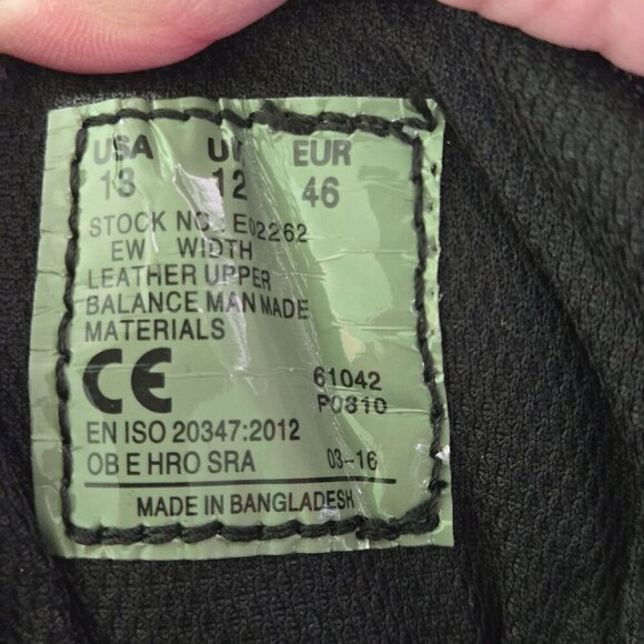 Bates Ultralite Tactical Sport Military Boot Black Leather Size 13EW - Picture 8 of 8